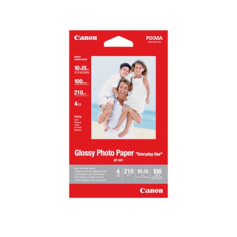 Papel Foto 4X6 100Hjs Glossy Gp-501 Canon