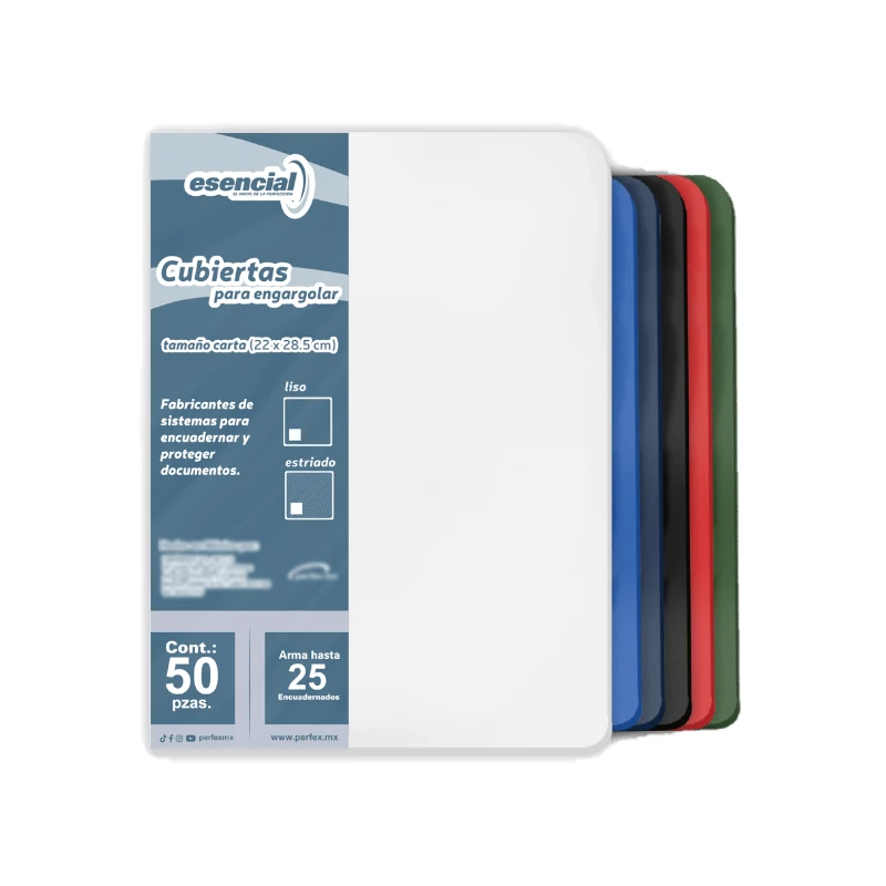 Cubierta Para Encuadernar Tamaño Carta Paquete50 Liso Esencial 14 Puntos Multicolor Perfex