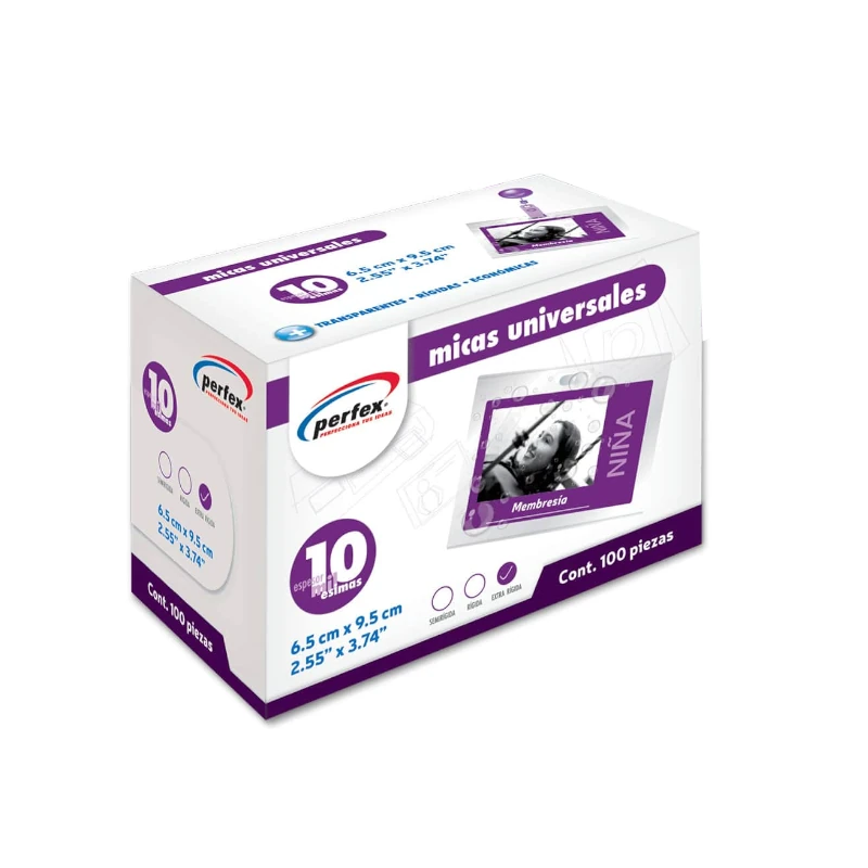 Lamina 6.5X9.5Cm 10Ml Paquete100 Perfex Cedula