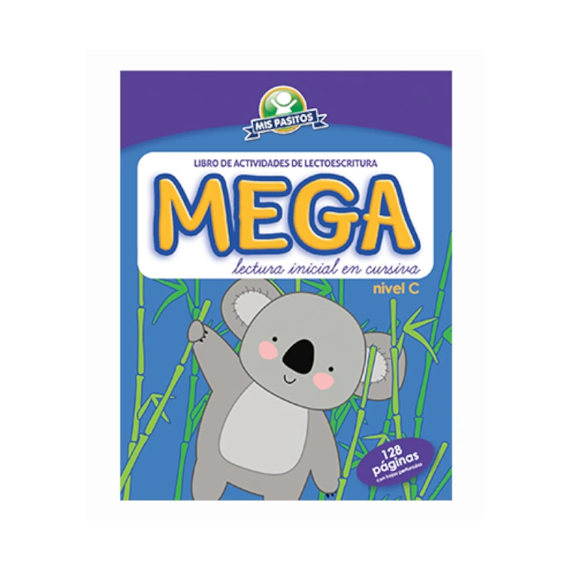 Libro Actividades Y Colorear Mega Lectura Inicial Cursiva Koala Mis Pasitos