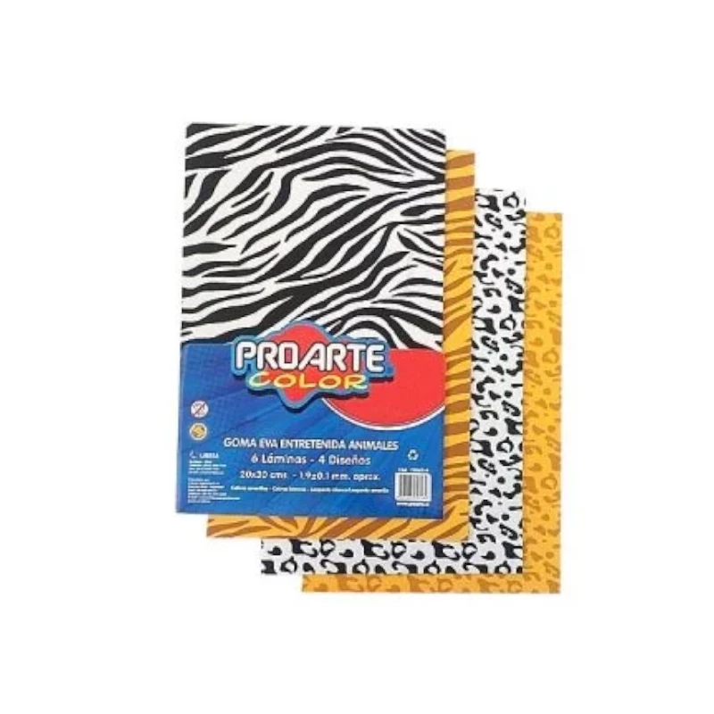 Foamy A4 Decor Paquete6 Animal Print Proarte