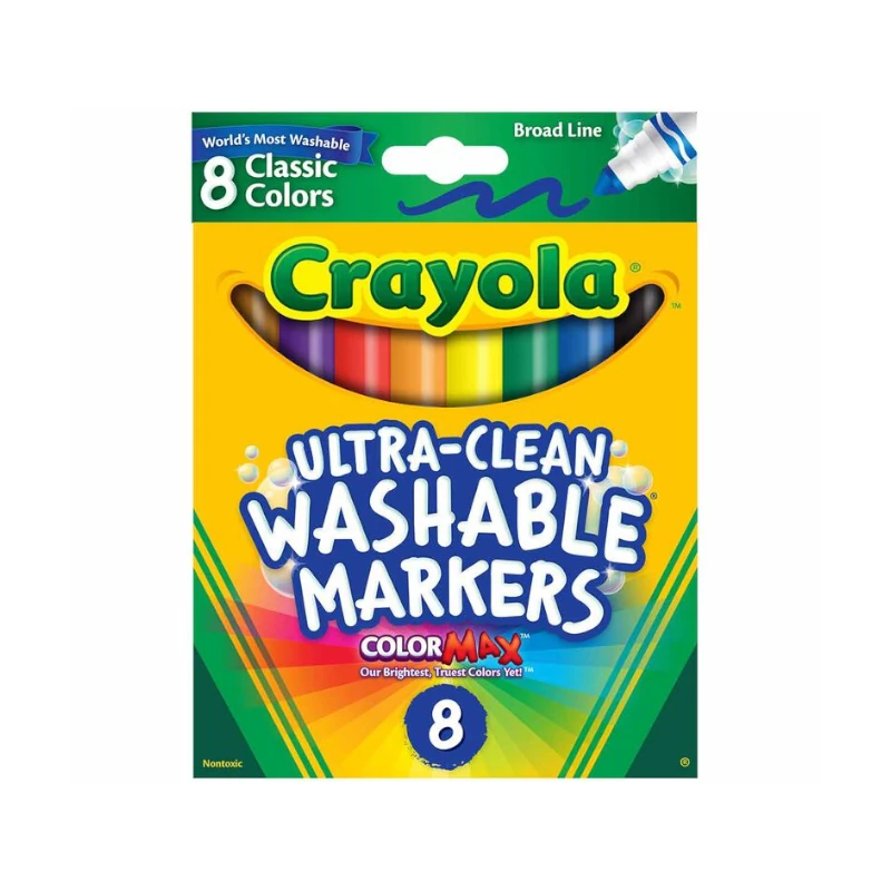 Marcador Escolar 8 Colores Crayola Lavable Grueso 58-7808
