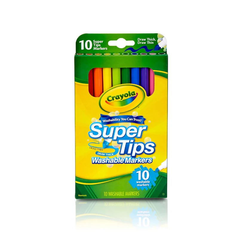 Marcador Escolar 10 Colores Crayola Lavable Punta Fina 58-8610
