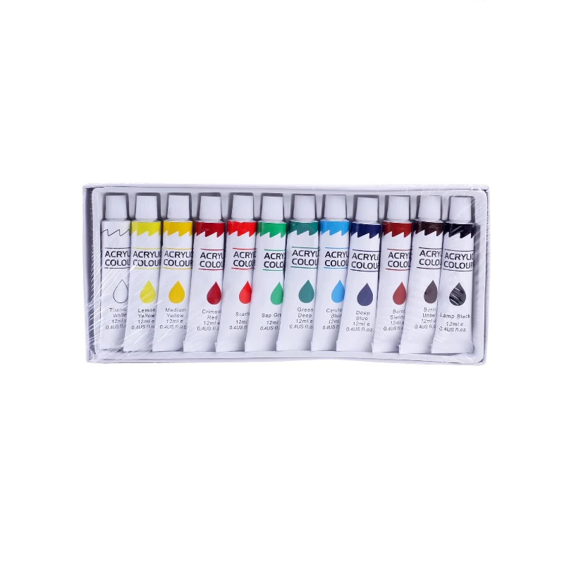 Pintura Acrilica 12ml Paquete 12 Merletto