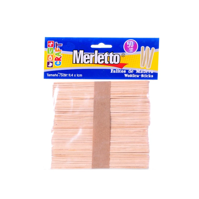 Paleta Natural Paquete 50 11.4x1x0.2cm Merletto