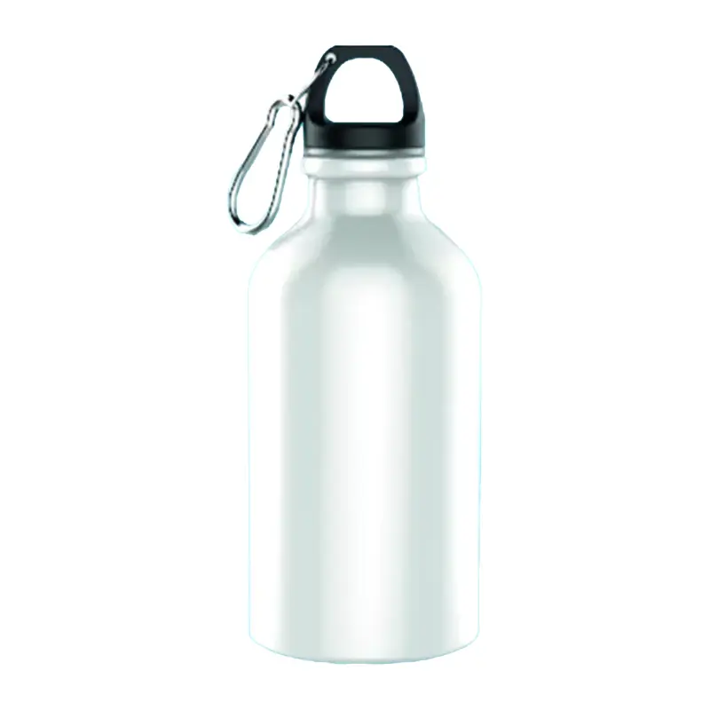 Bote Aluminio Sport 500Ml Para Sublimar Blanco Con Llavero