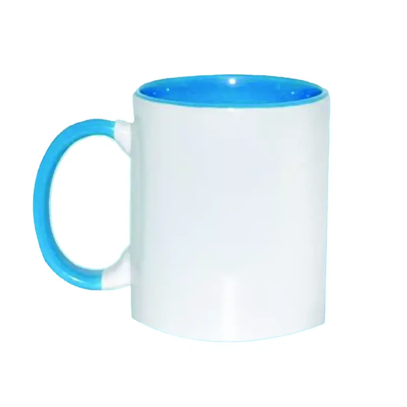 Taza Ceramica Para Sublimar 11Oz Agarrador E Interior Azul