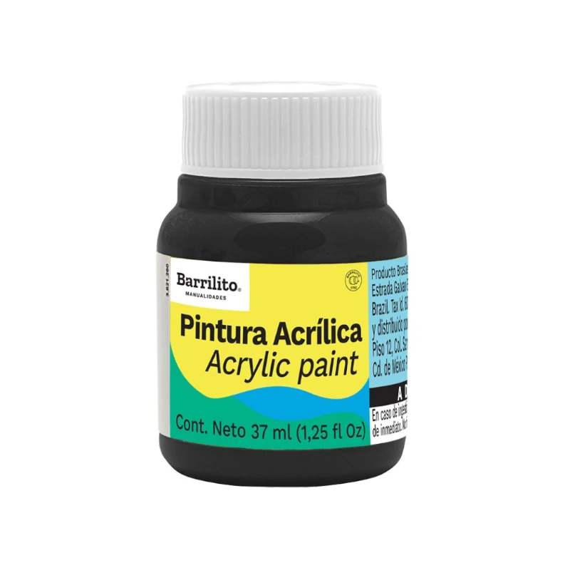 Pintura Acrilica 37Ml Negro Barrilito