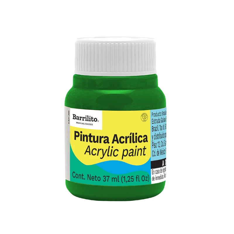 Pintura Acrilica 37Ml Verde Pasto Barrilito