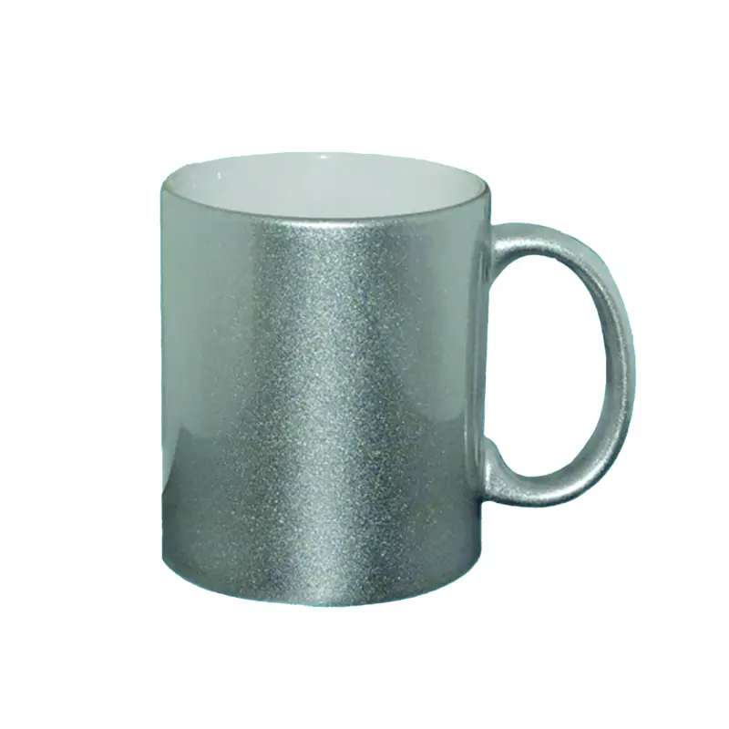 Taza Ceramica Para Sublimar 11Oz Perlada Plata