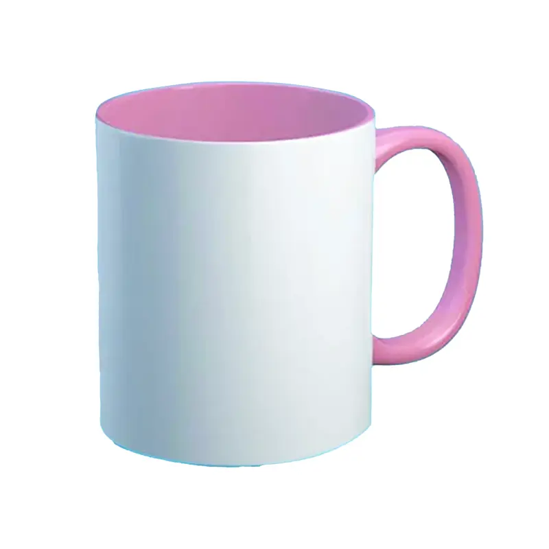 Taza Ceramica Para Sublimar 11Oz Agarrador E Interior Rosa