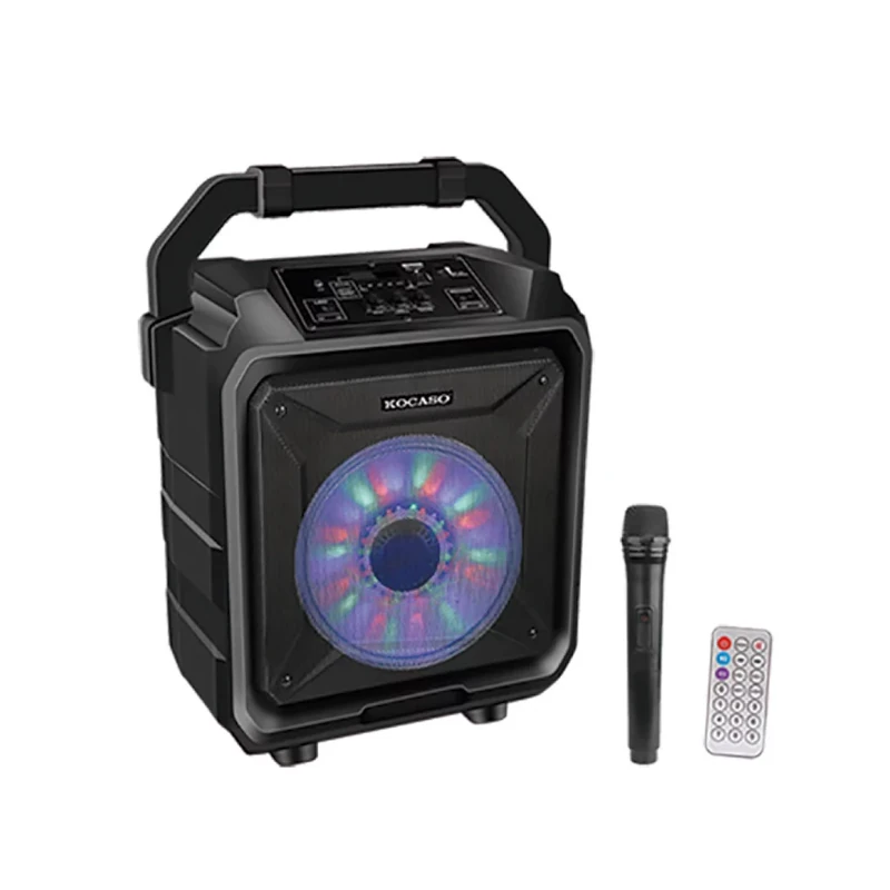 Parlante Amplificador 8  4000w Blth Radio Sd Con Luces Negro Kocaso Gpct1341