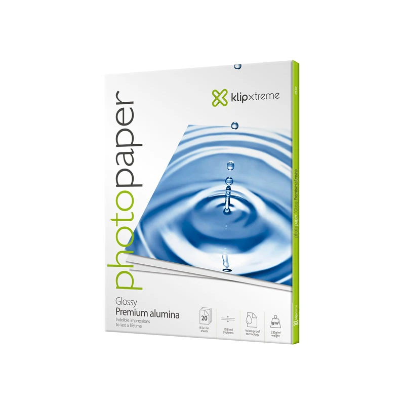 Papel Foto 8.5X11 20Hjs Aluminia 235Gr Kpa-320 Prueba Agua Klipx