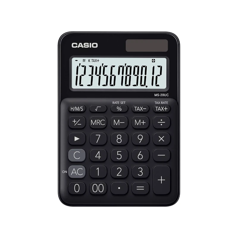 Calculadora Casio Ms-20Uc 12 Digitos Negra
