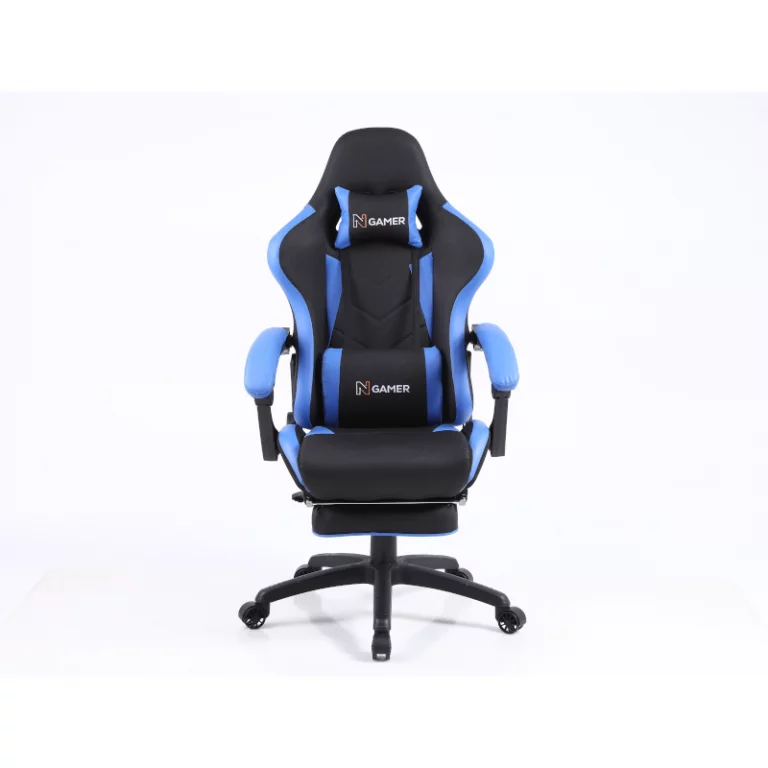 Silla Gaming Plus Negro-Azul 300Lb Con Reposa Pies Nenotech