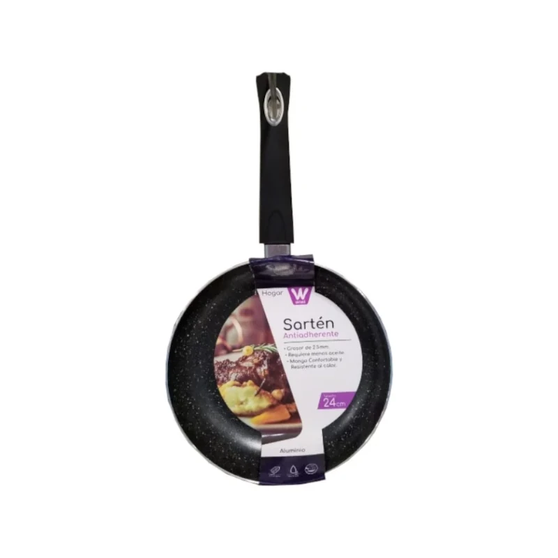 Sarten 24 Cm No Adherible Negro Wiwi