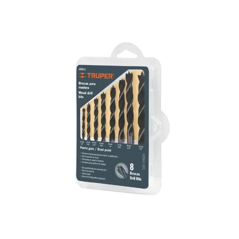 Broca Madera 8Piezas Truper 11338