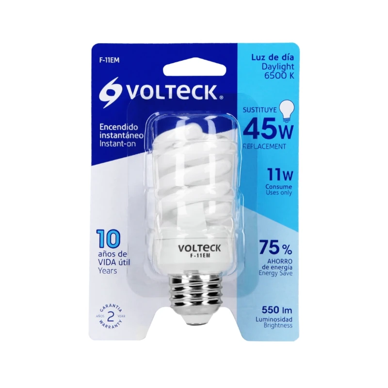 Bombillo Ahorrador 11W Volteck Luz Dia 48502