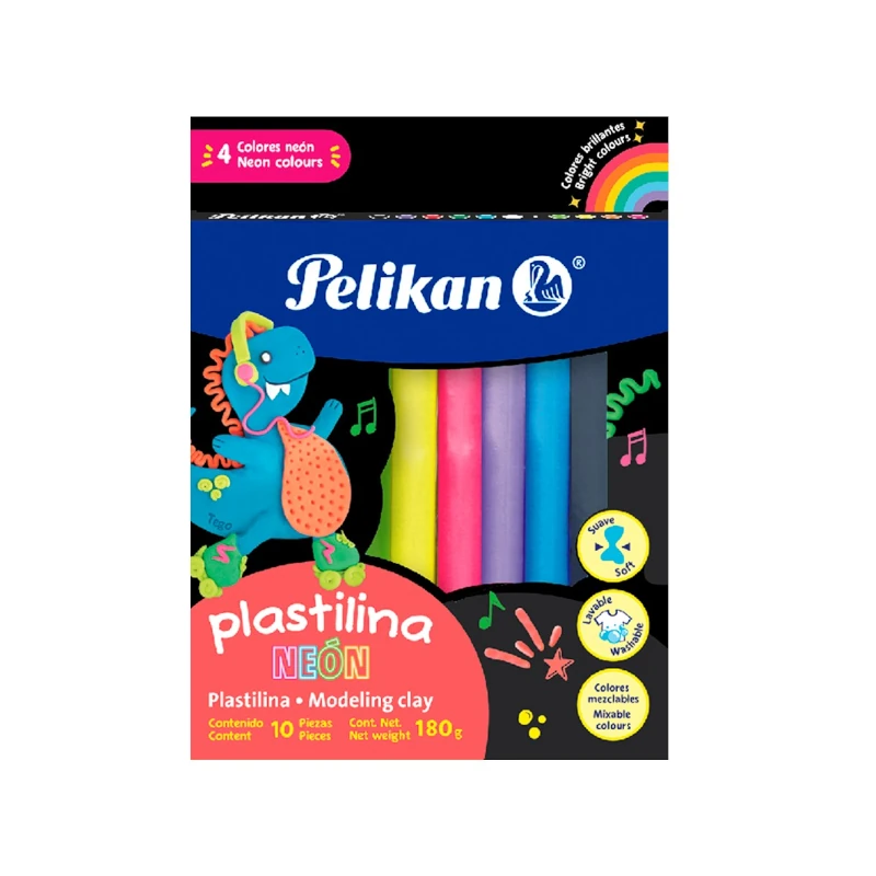 Plastilina Pelikan 10 Colores Neon