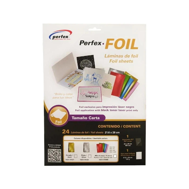 Foil T/C Perfex Dorado Kit 24 Hjs + 1 Hoja Pet+1 Hoja Papel Brilante P/Triton