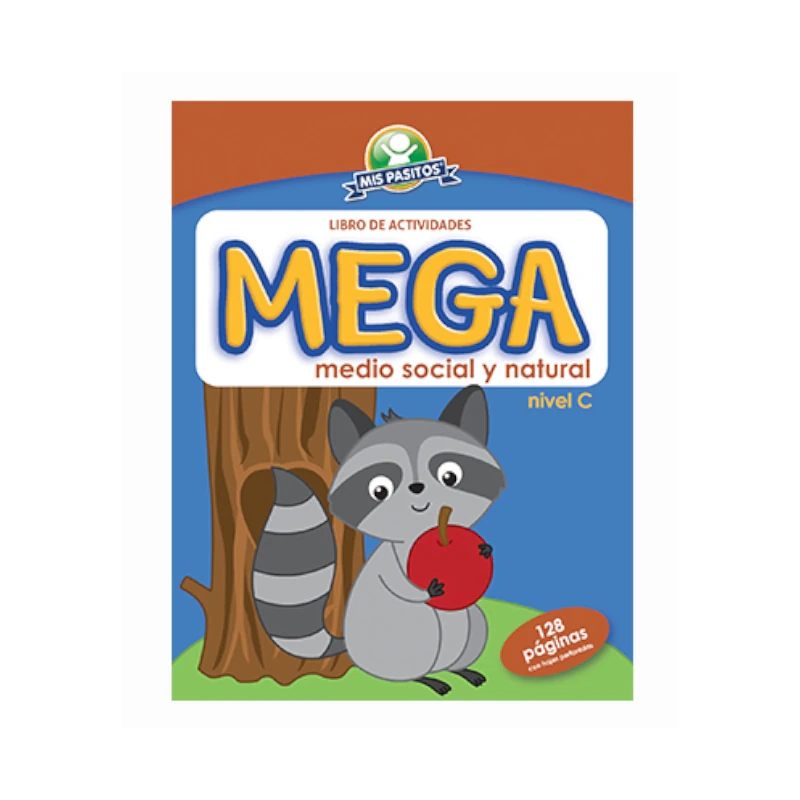 Libro Actividades Y Colorear Mega Medio Social y Naturaleza Nivel C Mapache Mis Pasitos