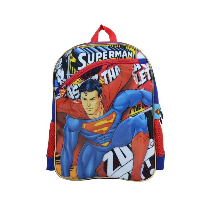 Mochila Superman 16  + Lonchera + Lapicero