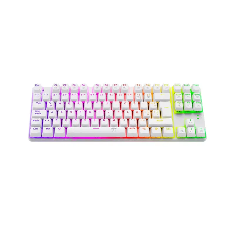 Teclado T-Dagger Gaming Bora Usb Blanco Rgb Tkl Switch Rojo Tgk315 Mecanico Anti-Ghosting