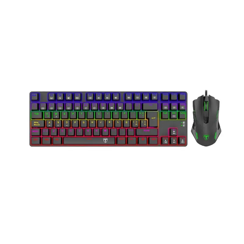 Teclado+Mouse T-Dagger Gaming Advance Force Usb-A+Usb-C Negro Rainbow Tgs005 Mecanico
