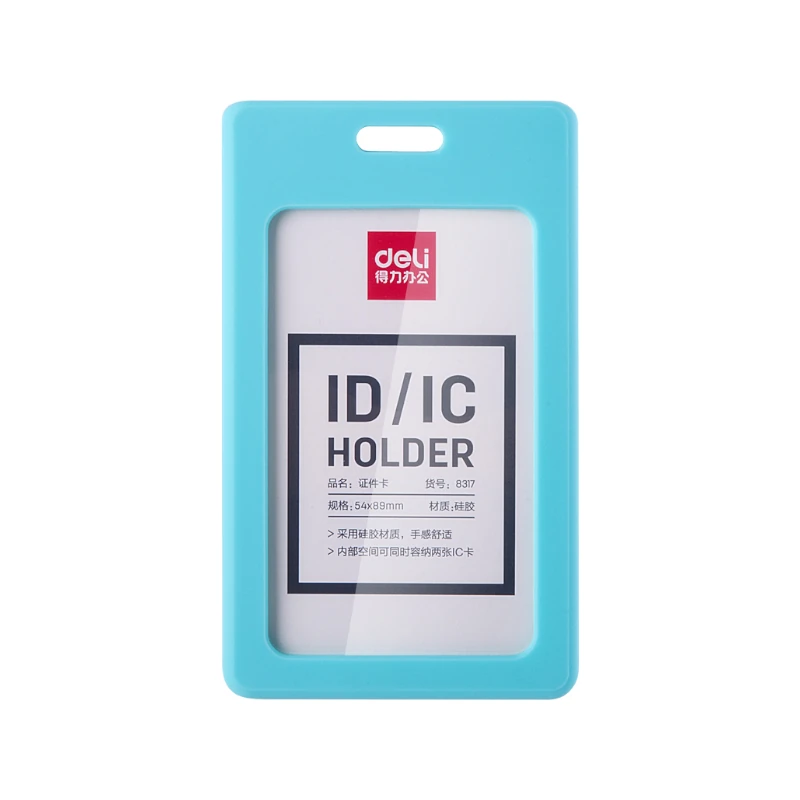 Porta Carnet Goma Deli Vertical Azul Claro