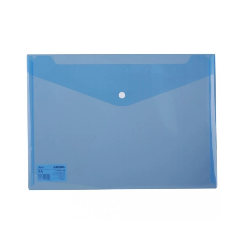 Sobre Plastico Tamaño Carta Con Broche Horiz Azul Claro Deli