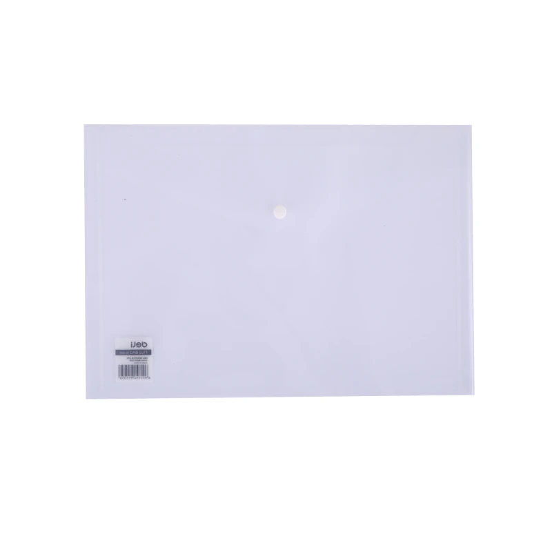 Sobre Plastico Tamaño Carta Con Broche Horiz Transparente Deli