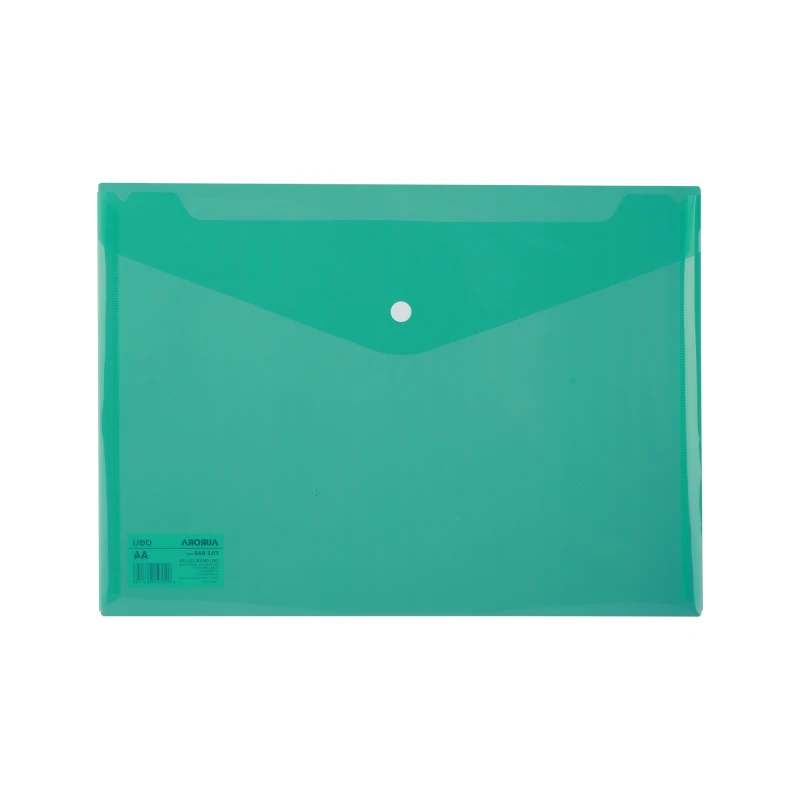 Sobre Plastico Tamaño Carta Con Broche Horiz Verde Deli