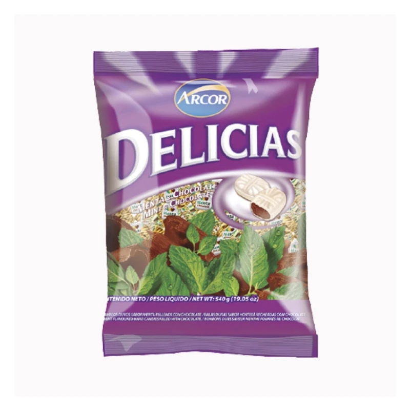 Caramelo Relleno Menta Chocolate Bolsa 100 Unds 400Gr