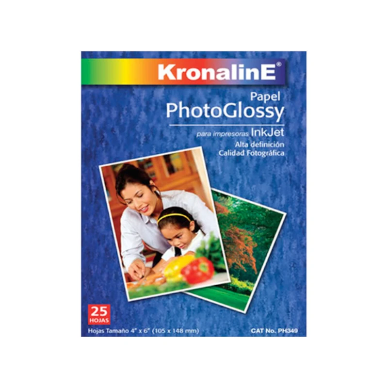 Papel Foto 4X6 25Hjs Glossy 260Gr Ph349 Kronaline
