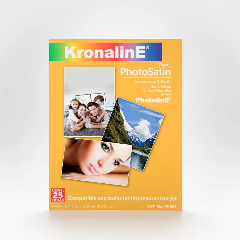 Papel Foto 8.5X11 25Hjs Satin 260Gr Ph393 Kronaline