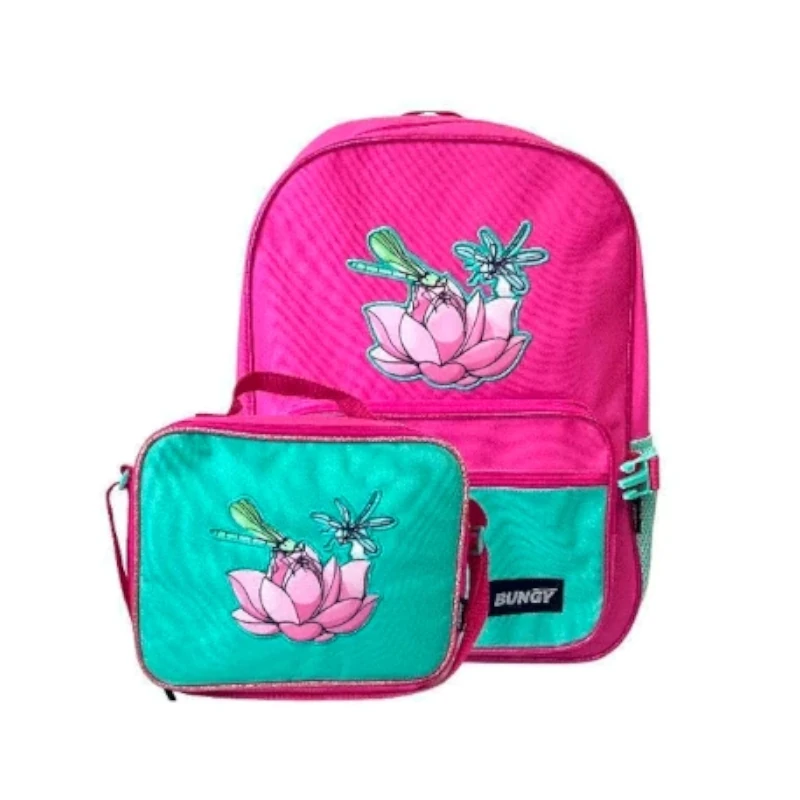 Mochila Bungy 16.5  Flores Con Lonchera