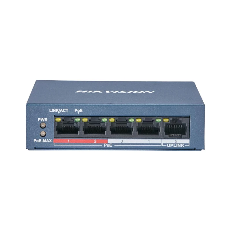 Switch 4 Puertos 10/100 Mbps Con PoE Hikvision
