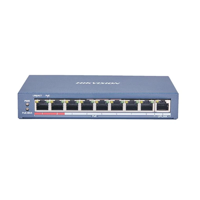 Switch 8 Puertos 10/100 Mbps Con PoE Hikvision