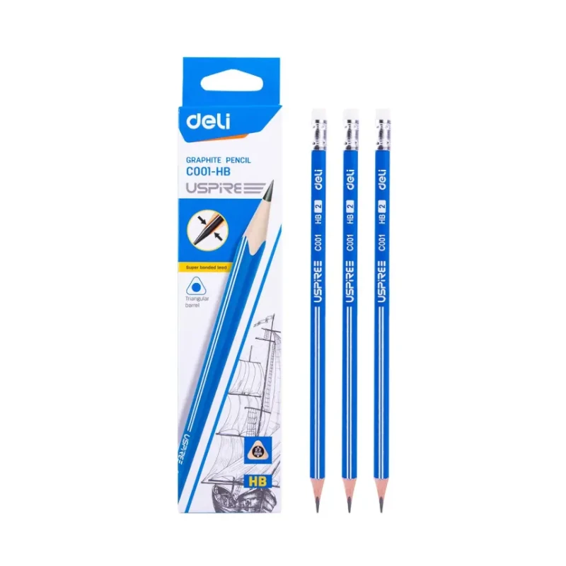 Lapiz Grafito Hb Paquete 12 Triangular Deli Azul