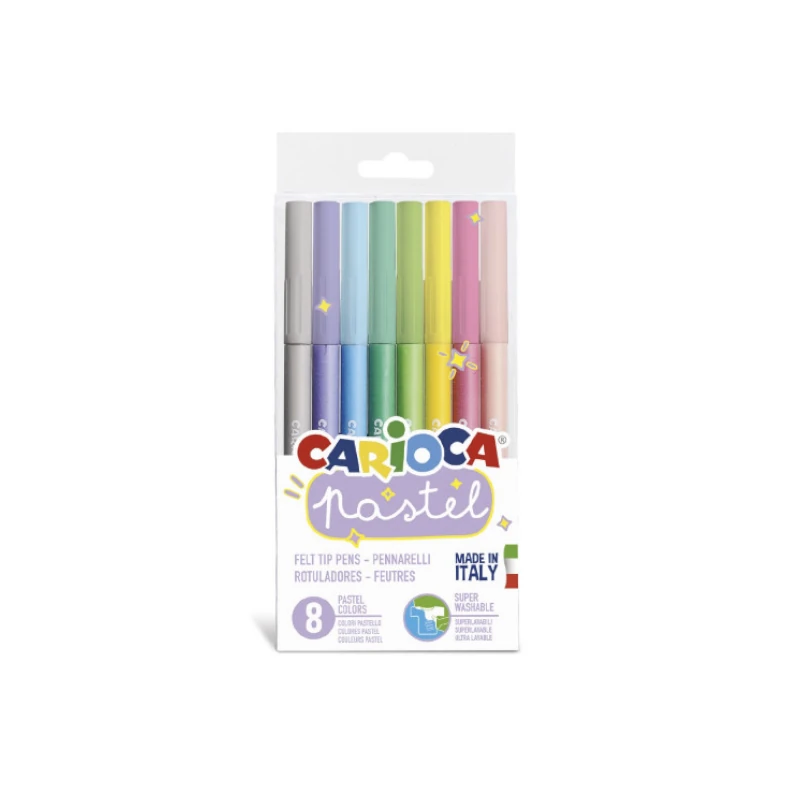 Marcador Escolar 8 Colores Carioca Pastel