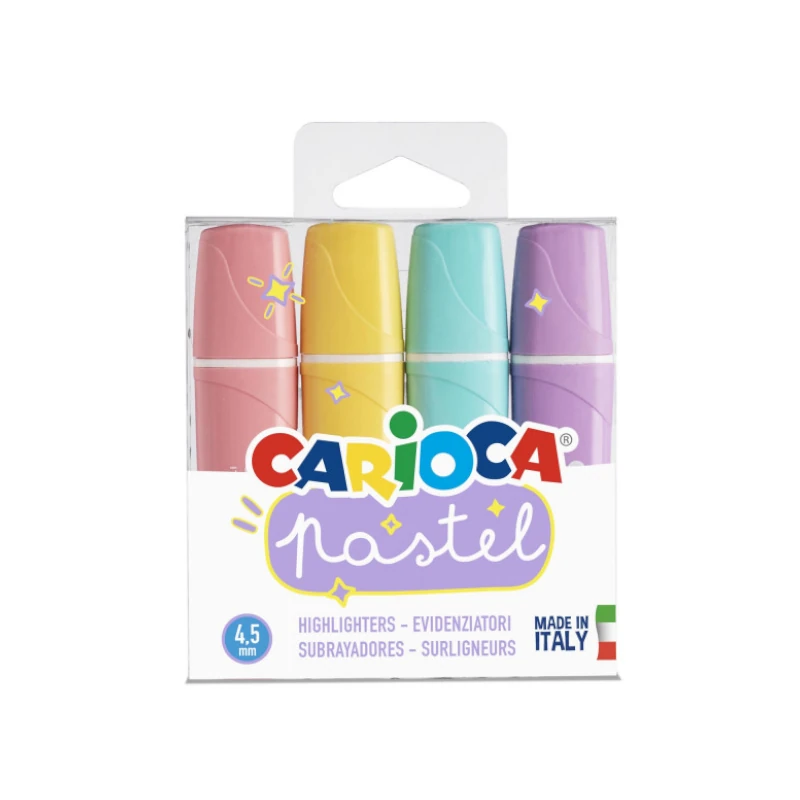 Resaltador 4Colores Carioca Pastel