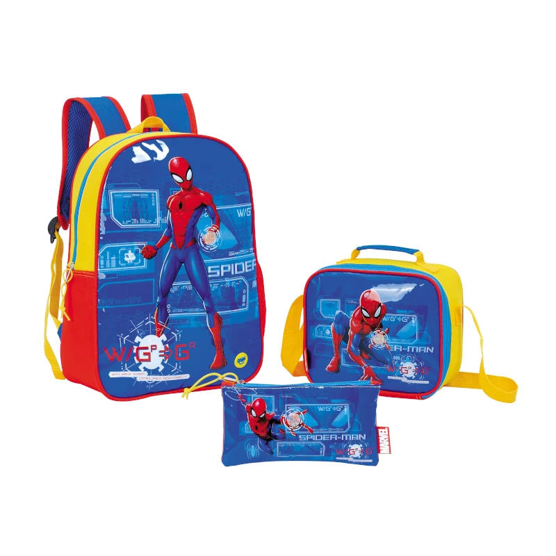 Mochila Spider Man  Cyber Lonchera Y Lapicero