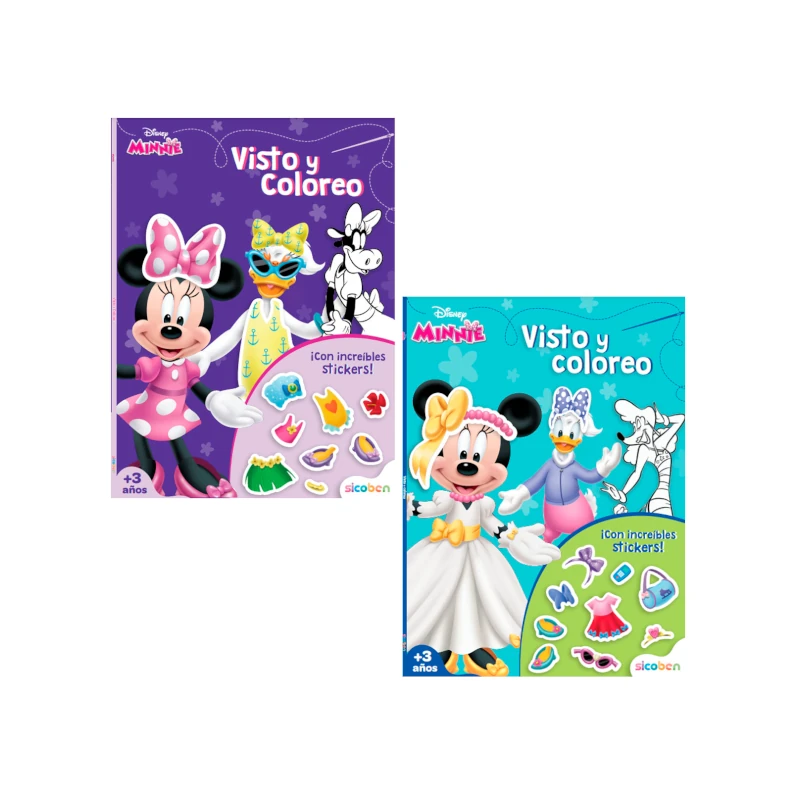 Libro De Actividades Coloreo Y Visto Minnie Disney Con Stickers