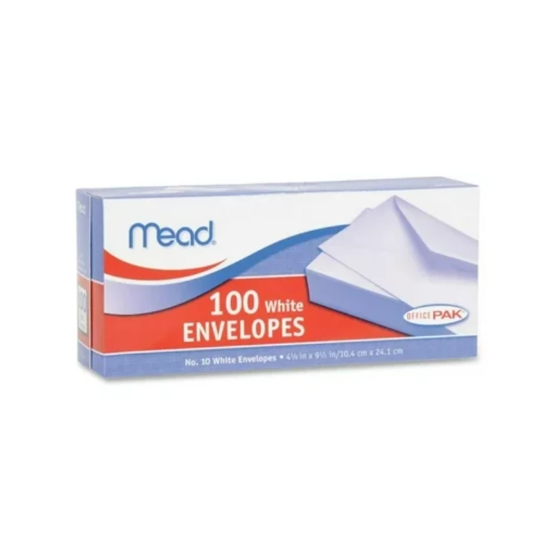 Sobre Blanco Tamaño Oficio 4 1/8 X 9 1/2 Paquete100 Mead
