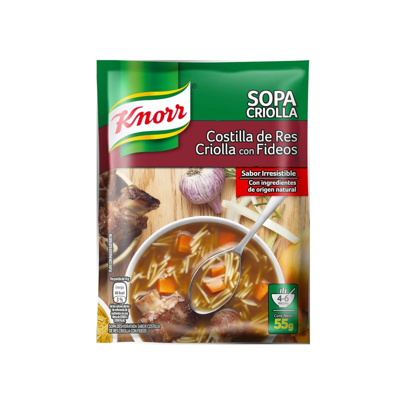 Sopa Knorr Costilla Criolla Fideos 55gr