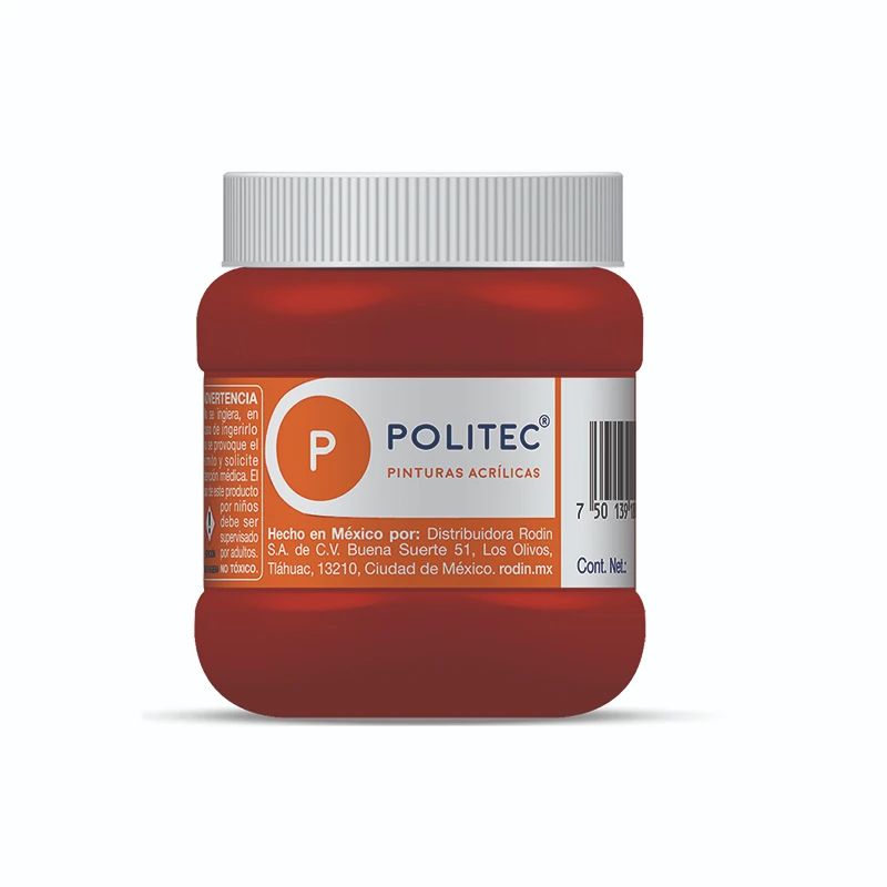 Pintura Acrilica 250Ml Rojo Carmin Politec