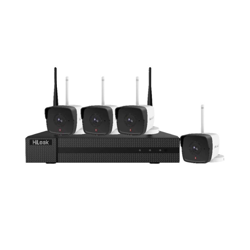 Kit Seguridad AHD NVR 4 Canales Wifi + 4 Camaras 2Mpx Bullet Metal-Platico Hilook
