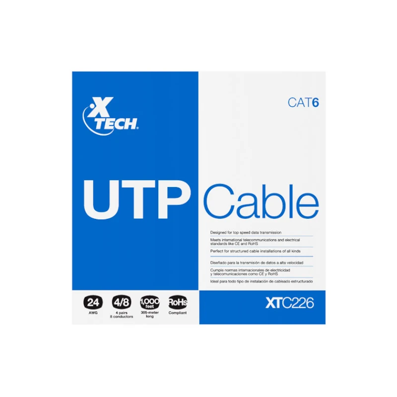 Cable De Red Cat6 Utp 1000Pies Xtech
