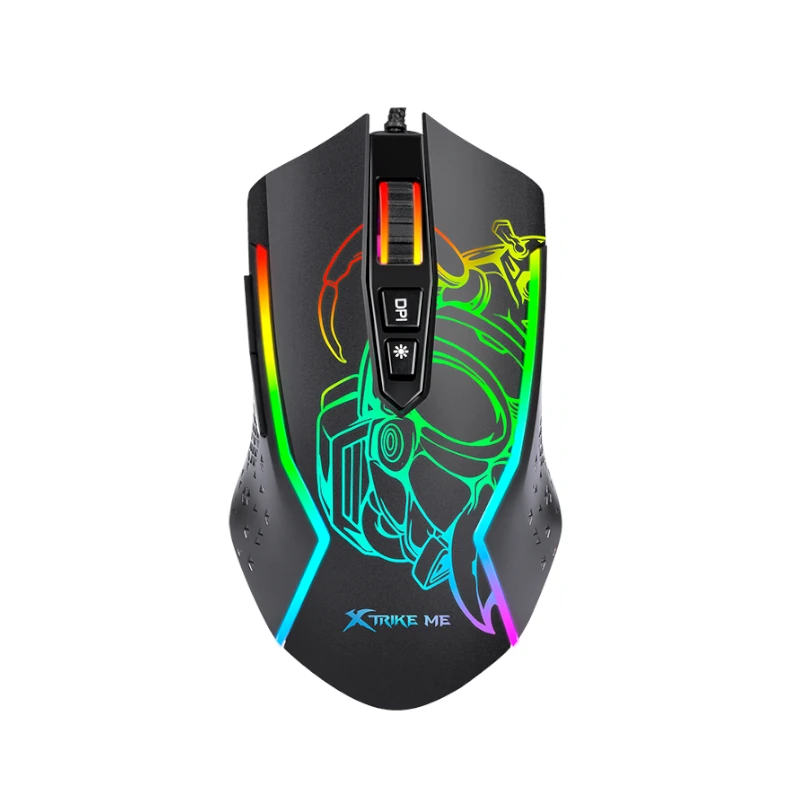 Mouse Xtrike Me Usb Negro Rgb GM-327 Dpi 800-8000