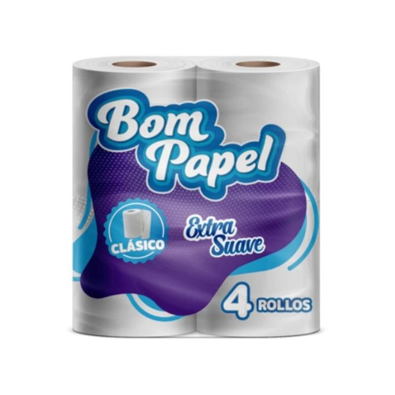 Papel Higienico Bom Papel Doble 4Rll